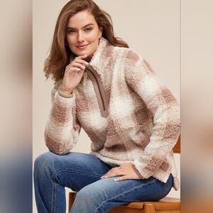 Plaid Teddy Sherpa Sweatshirt